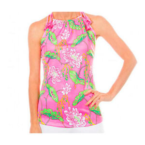 NWT Gretchen Scott The Mystic Garden Tassel Tie Top Pink XS